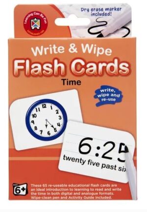LCBF Write & Wipe Flashcards Time w/Marker